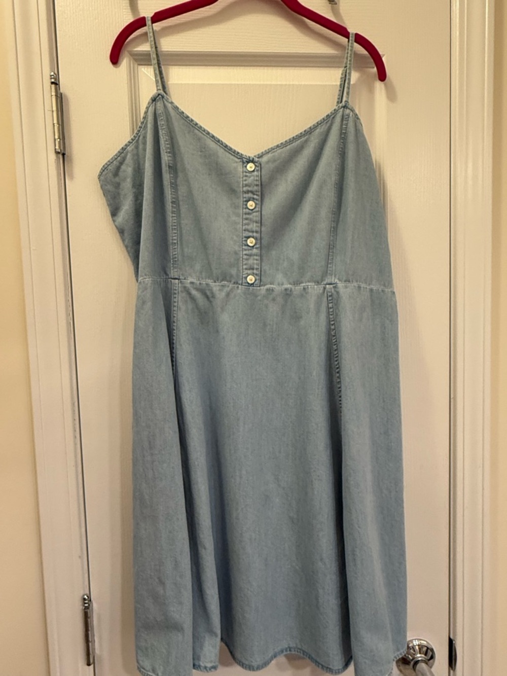 Gap Light Wash Denim Cami Strap Dress